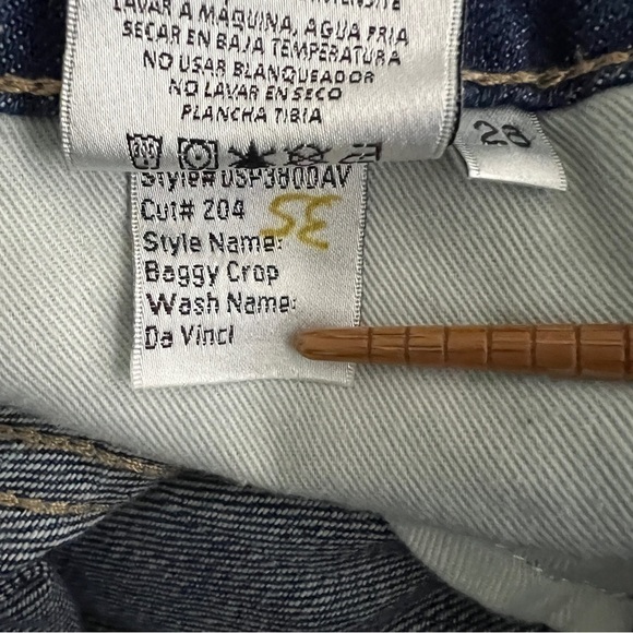 Wildfox Jeans Women's 28 Da Vinci Wash Paint Baggy Cropped Medium Wash - Picture 8 of 10